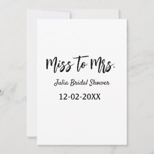 Invitación ducha de novia de señorita a señora elegante simpl