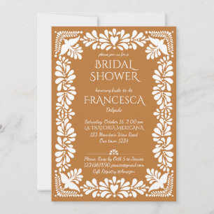 Invitación Ducha de novia de talavera mexicana terracota