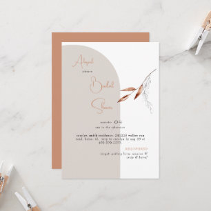 Invitación Ducha de novia de Terracotta contemporánea