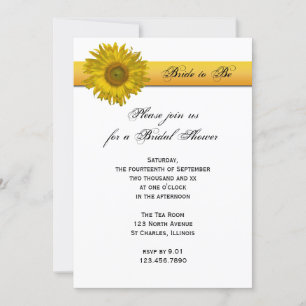 Invitación Ducha de novia de tira de girasol amarillo