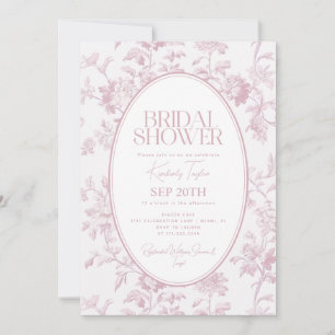 Invitación Ducha de Novia de Toile Rosa