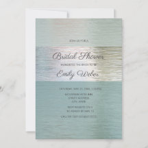 Ducha de Novia de Vidrio de Mar Azul Turquesa Plat