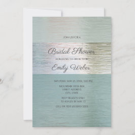 Invitación Ducha de Novia de Vidrio de Mar Azul Turquesa Plat