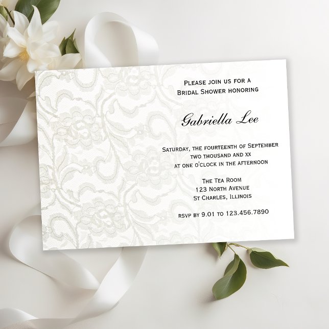 Invitación Ducha de novia de White Lace (Subido por el creador)