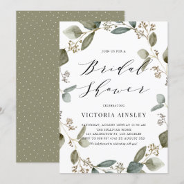 Invitación Ducha de novia de Wreath Wreath Seded Eucalyptus