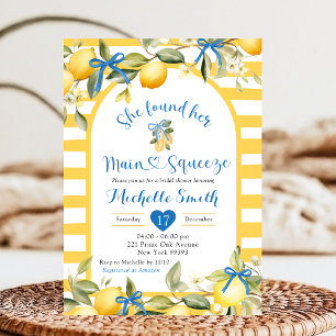 Invitación Ducha de novia de yellos Blue Lemon Main Squeeze
