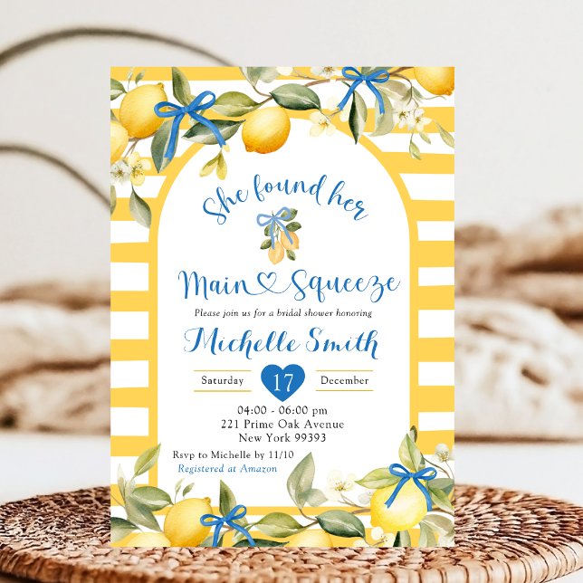 Invitación Ducha de novia de yellos Blue Lemon Main Squeeze (Subido por el creador)