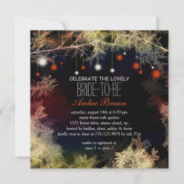 Invitación Ducha de novia del bosque por la noche estrellada