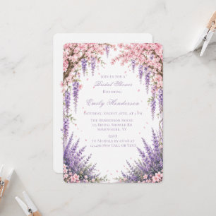 Invitación Ducha de Novia del Cerezo Flor de Lavanda