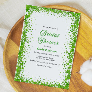 Invitación Ducha de novia del día de San Patricio de trébol v