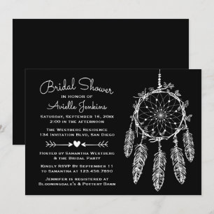 Invitación Ducha de novia del nativo americano de sueño negro