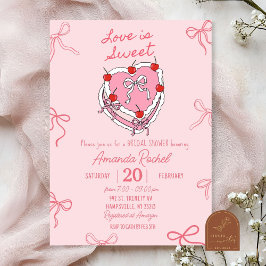 Invitación Ducha de Novia Dibujada a Mano Amor es Dulce