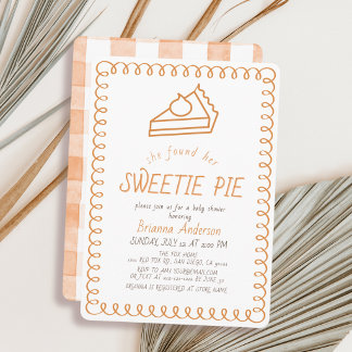 Invitación Ducha de Novia Doodle de Naranja Sweetie Pie