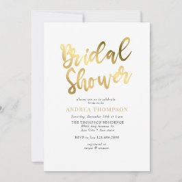 Invitación Ducha de novia dorada