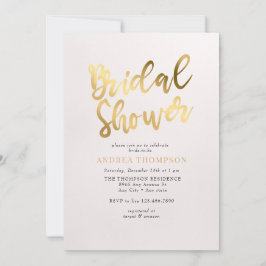 Invitación Ducha de novia dorada