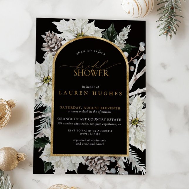 Invitación Ducha de novia dorada blanca y negra (Subido por el creador)