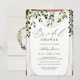 Invitación Ducha de Novia Dosel de Enredaderas Acuarela Arbor