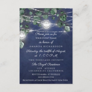 Invitación Ducha de novia dulce 16 frascos de la marina azul 
