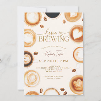 Invitación Ducha de Novia 'El Amor está en Infusión de Café'