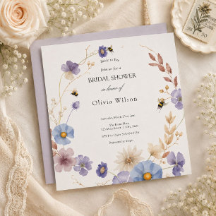 Invitación ducha de novia elegante con vegetación para la fut