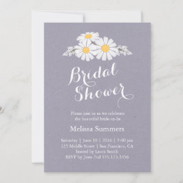 Invitación Ducha de Novia Elegante Floral Margaritas Blancas