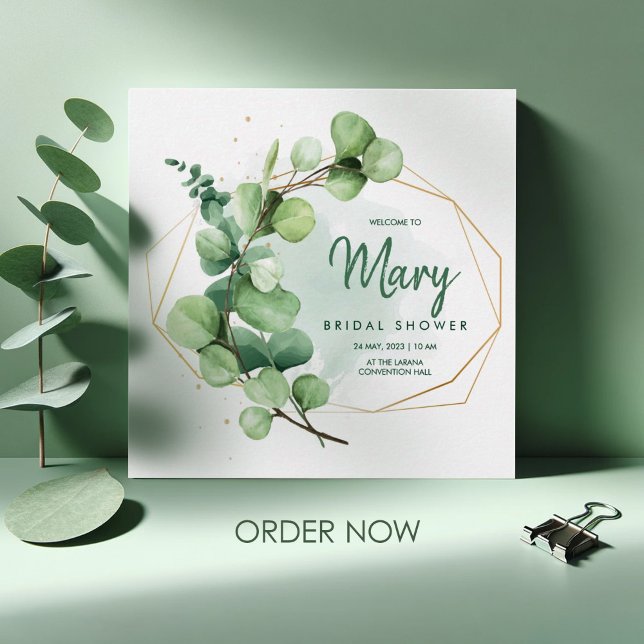 Invitación Ducha de novia elegante jardín moderno (Watercolor Bridal Shower Elegant Garden Modern Invitation)