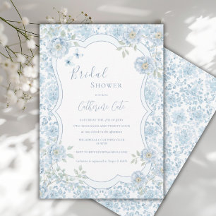 Invitación Ducha de Novia Elegante y Caprichosa de Floral Azu