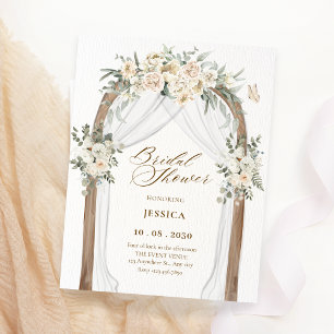 Invitación Ducha de novia en arco de jardín floral