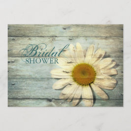 Invitación ducha de novia en daisy country de madera de pino 