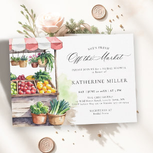 Invitación Ducha de Novia en el Puesto de Granjero Fresco del