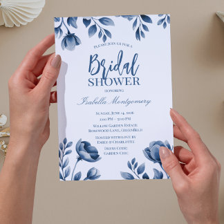 Invitación Ducha de Novia en Estilo Chinoiserie Azul
