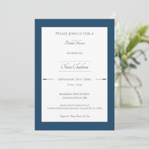 Invitación Ducha de novia en flechas minimalistas   Azul de M