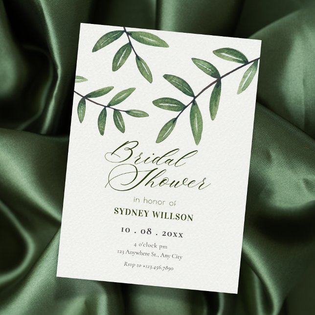 Invitación Ducha de novia en hojas verdes (Subido por el creador)