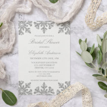 Ducha de novia en invierno con copo de nieve de pl