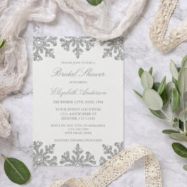 Invitación Ducha de novia en invierno con copo de nieve de pl