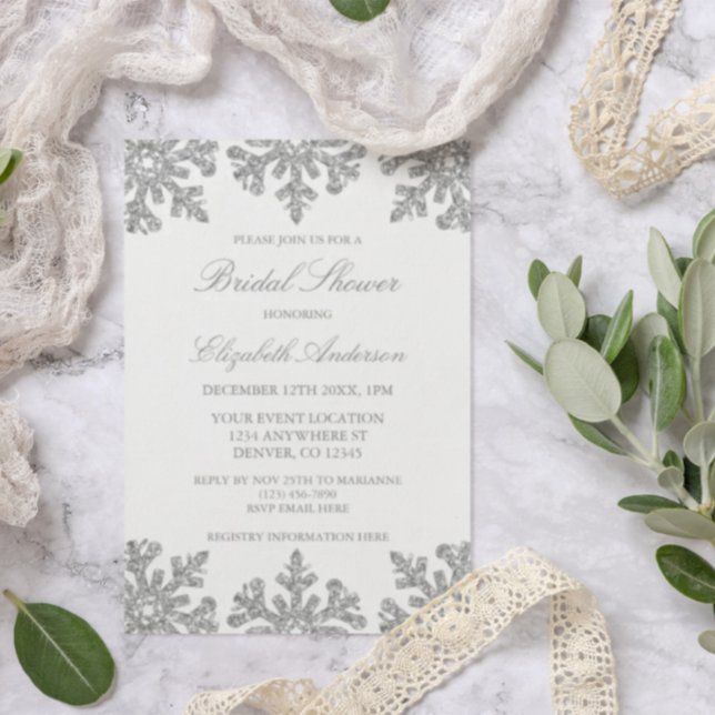 Invitación Ducha de novia en invierno con copo de nieve de pl (Subido por el creador)