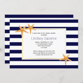 Invitación Ducha de novia en la playa de Starfish and stripes