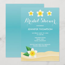 Ducha de novia en la playa tropical frangipani bla