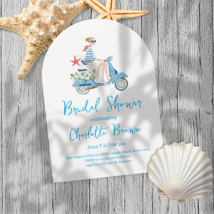 Invitación Ducha de Novia en Moto Costera