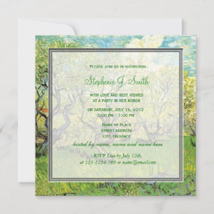 Invitación Ducha de novia en un huerto antiguo en flor