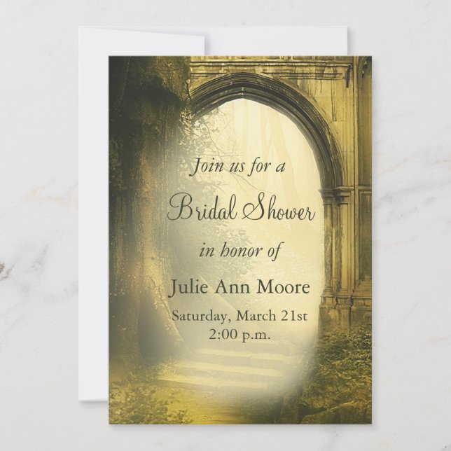 Invitación Ducha de novia encantada de Forest Arch (Anverso)