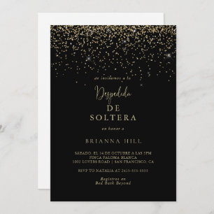 Invitación Ducha de novia española con guión de confetti dora