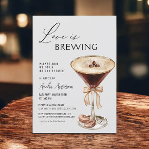 Invitación Ducha de novia Espresso Martini El amor se está ge