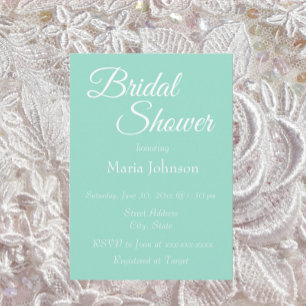 Invitación Ducha de Novia Estilo Simple Espuma de Mar