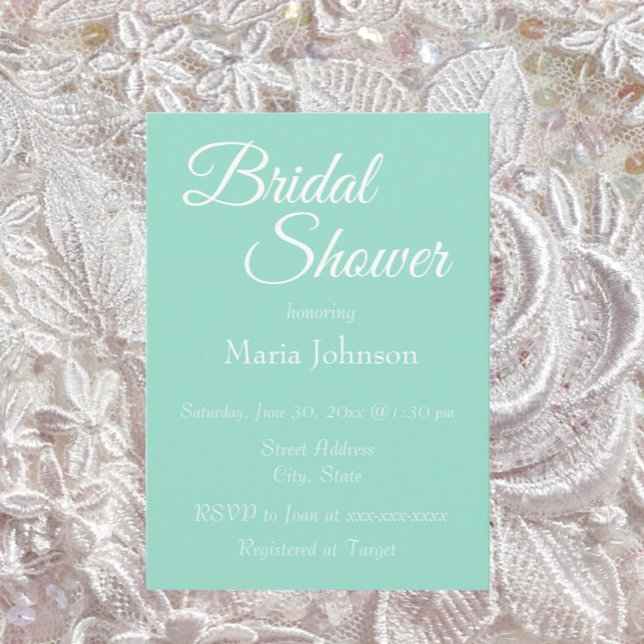 Invitación Ducha de Novia Estilo Simple Espuma de Mar (In Situ Wedding)