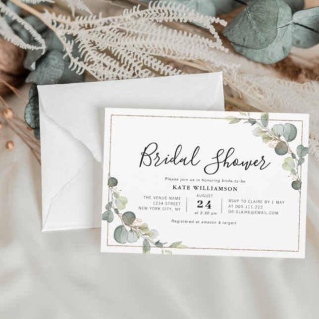 Invitación ducha de novia eucalipto verde (Subido por el creador)