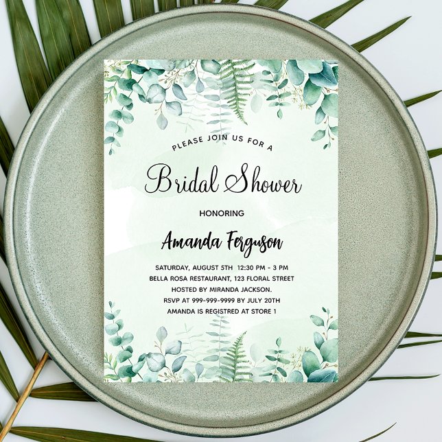 Invitación Ducha de novia eucalipto woodland (Subido por el creador)