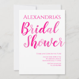 Invitación Ducha de novia Fiesta moderno rosa caliente