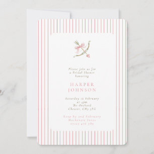 Invitación Ducha de novia flechada de Cupido rosa