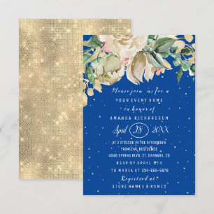 Invitación Ducha de novia Flor Brunch Mint Royal Confetti